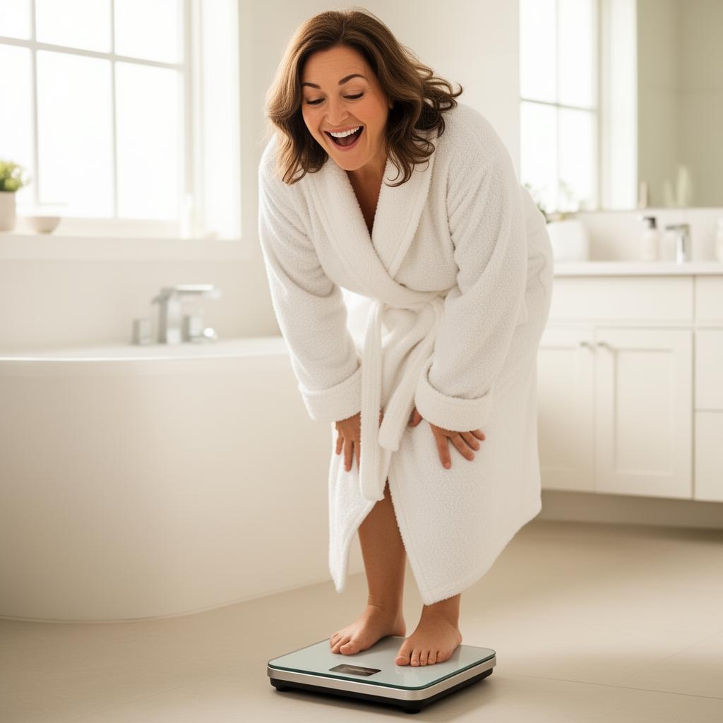 Woman measuring her waist after weight loss